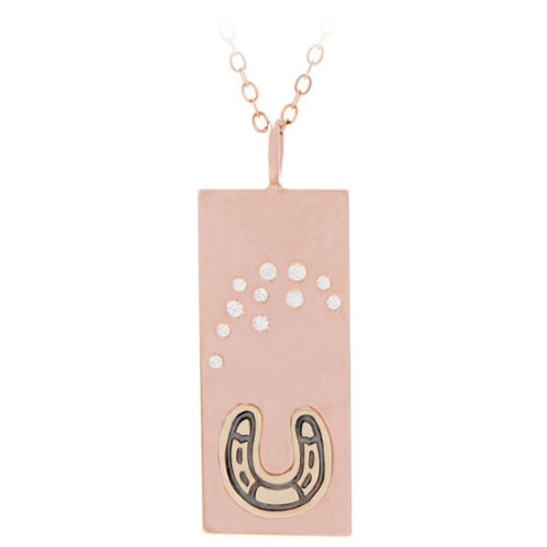 Picture of Gold and Diamond Good Luck Horseshoe Necklace
